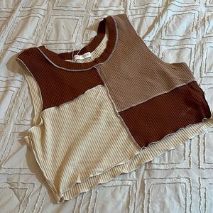 Size L Patchwork Cropped Tee